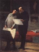 Honore Daumier Rows of a young konstnar Germany oil painting artist